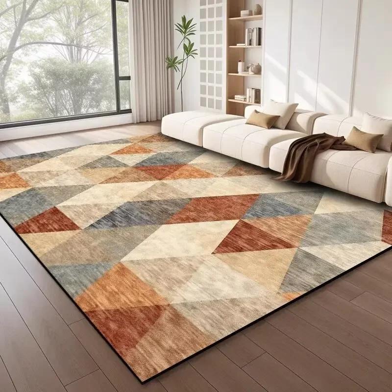 Nordic Style Geometric Large Rugs for Living Room Modern Decoration Home Carpet Light Luxury Bedroom Rug Washable Mat