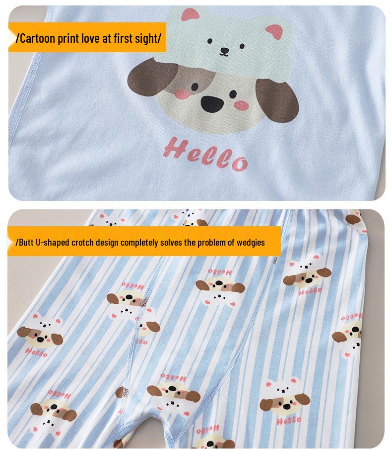 Kids' Autumn Korean Style Pajamas: Cartoon Cotton Home Wear Set for Boys and Girls