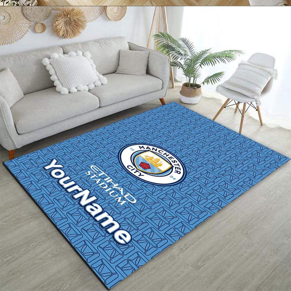 Manchester City Customize Your Name Carpet Perfect for Outdoor Kitchen Entryway Foyer Antislip Carpet Anime Office Decor Best for Christmas