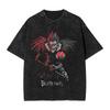 L Lawliet Graphic Print T-Shirts Manga DEATH NOTE T Shirts Washed Oversize Tshirt Short Sleeve Cotton Tee Casual Loose Clothes