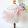 1PC Pet Clothing Dog Cat Spring Summer Thin Pink Bow Mesh Lace Collar Princess Dress Suitable for Small and Medium Sized Dogs