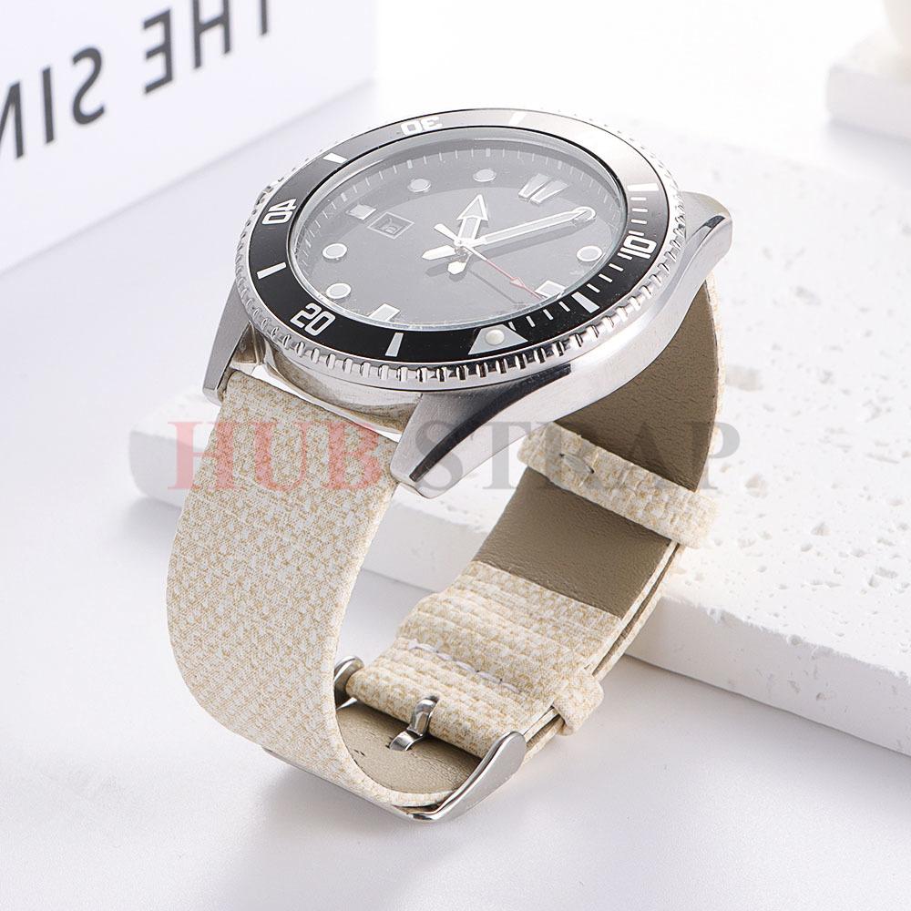 Premium Denim 18mm 20mm 22mm 24mm Sailcloth Watch Band Business Style Fabric Strap Nylon Sports Wrist Bracelet for Men Women