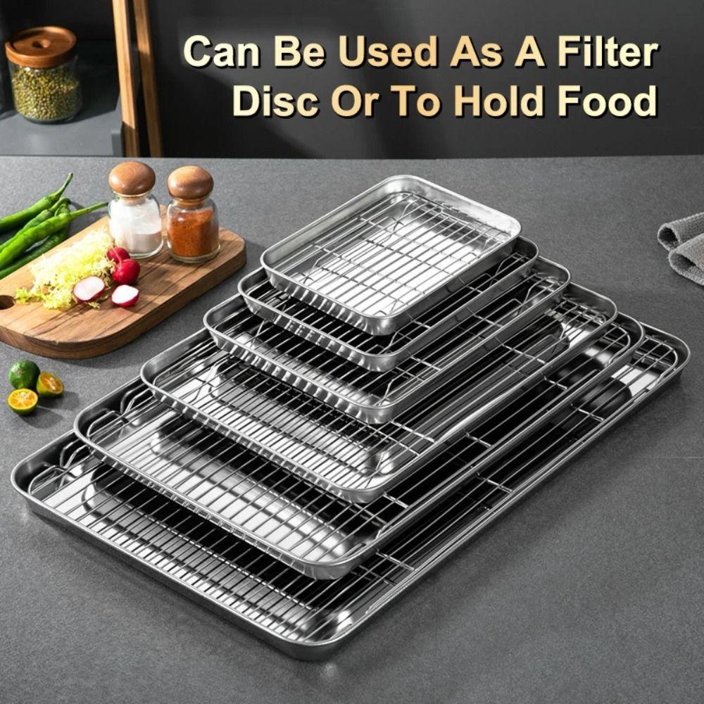 Z Rusztem Chłodzącym Stalowa Forma do Pieczenia Wyjmowany Stojak do Piekarnika Taca BBQ do Gotowania Pieczenia