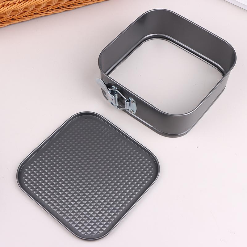 1Pc Carbon Steel Baking Mould With Buckle Square Cake Baking Pan With Removable Bottom Non-Stick Cake Mould Chiffon Cake
