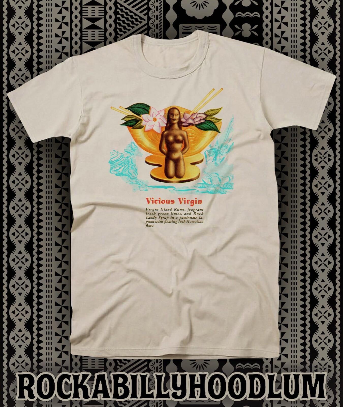 Retro Tiki Tee T Shirt Rum Mug Restaurant Bar Cocktail Vicious Virgin XXXXL