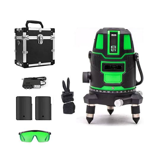5-Line Laser Level, 6-Point, 4-Direction Large Square Beam Illumination, Automatic Correction, Rotating Laser Line, Green Level, Waterproof, Lightweig