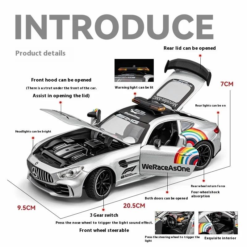 1/24 Vehicle Benz Safety Battery Amg Battery F1, Model Type, with Lights, Suitable As Racer Collectors