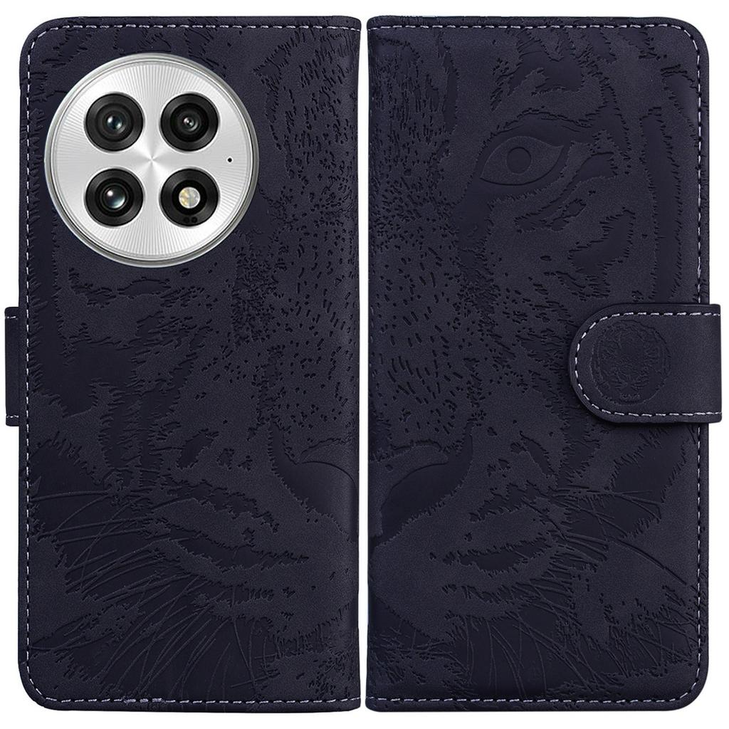 For OnePlus 13 Case Tiger Imprint Leather Wallet Phone Cover