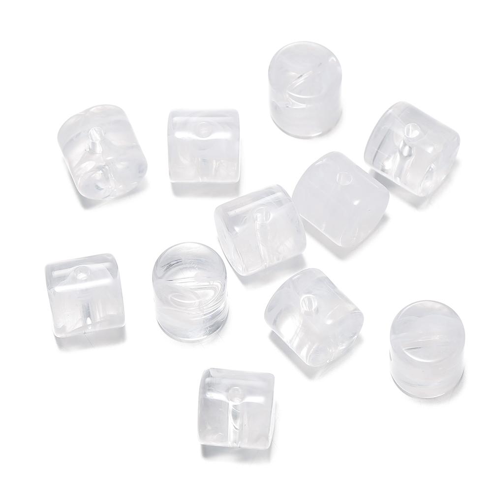 10 Stück 11,5x12mm Zylindrische Perlen Acryl Imitation Stein Lose Abstandshalterperlen für DIY Armband Halskette Schmuckherstellung Zubehör
