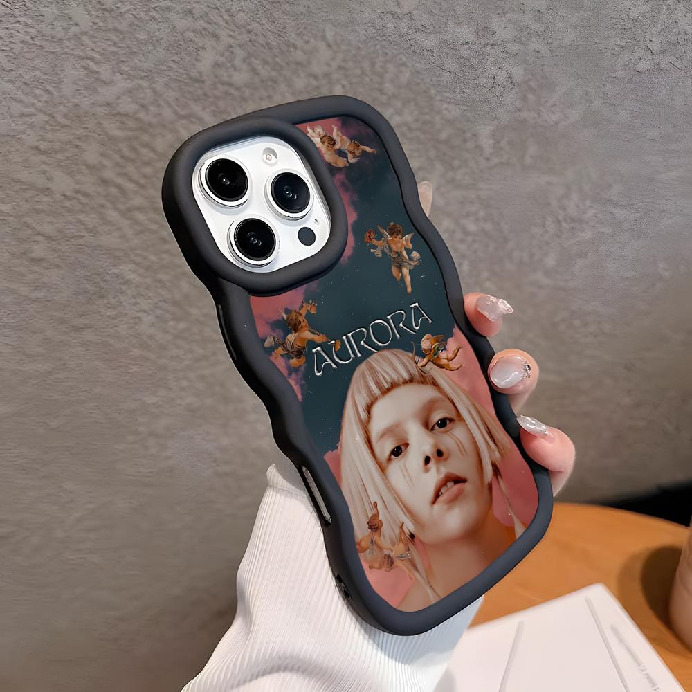 

Чехол для мобильного телефона Aurora Aksnes с волнистым краем из ТПУ для iPhone 17 16 15 14 13 12 11 Air Pro Max Plus Цветная крышка iPhone 16