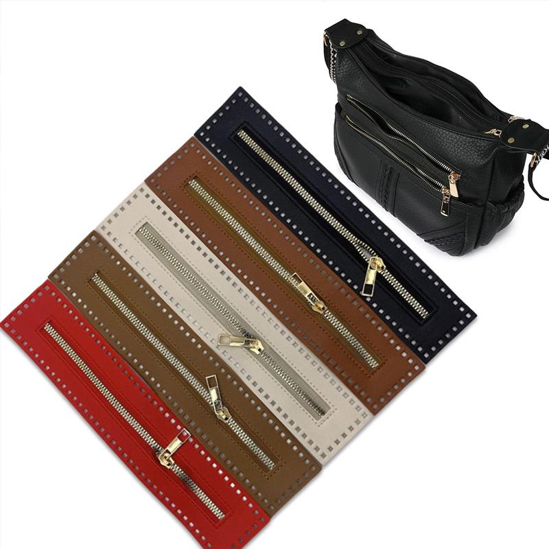 1PC PU 27cm Craft Supplies High Quality Double Sided for DIY Bags Leather Zipper Solid Zipper Sewing Accessories