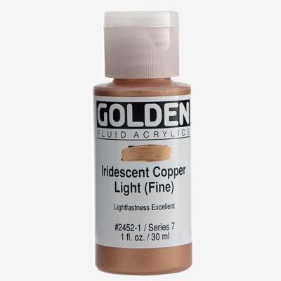 Acrylic Paint - GOLDEN - Copper Light Fine Iridescent - 30ml - High Resistance - Good Adhesion