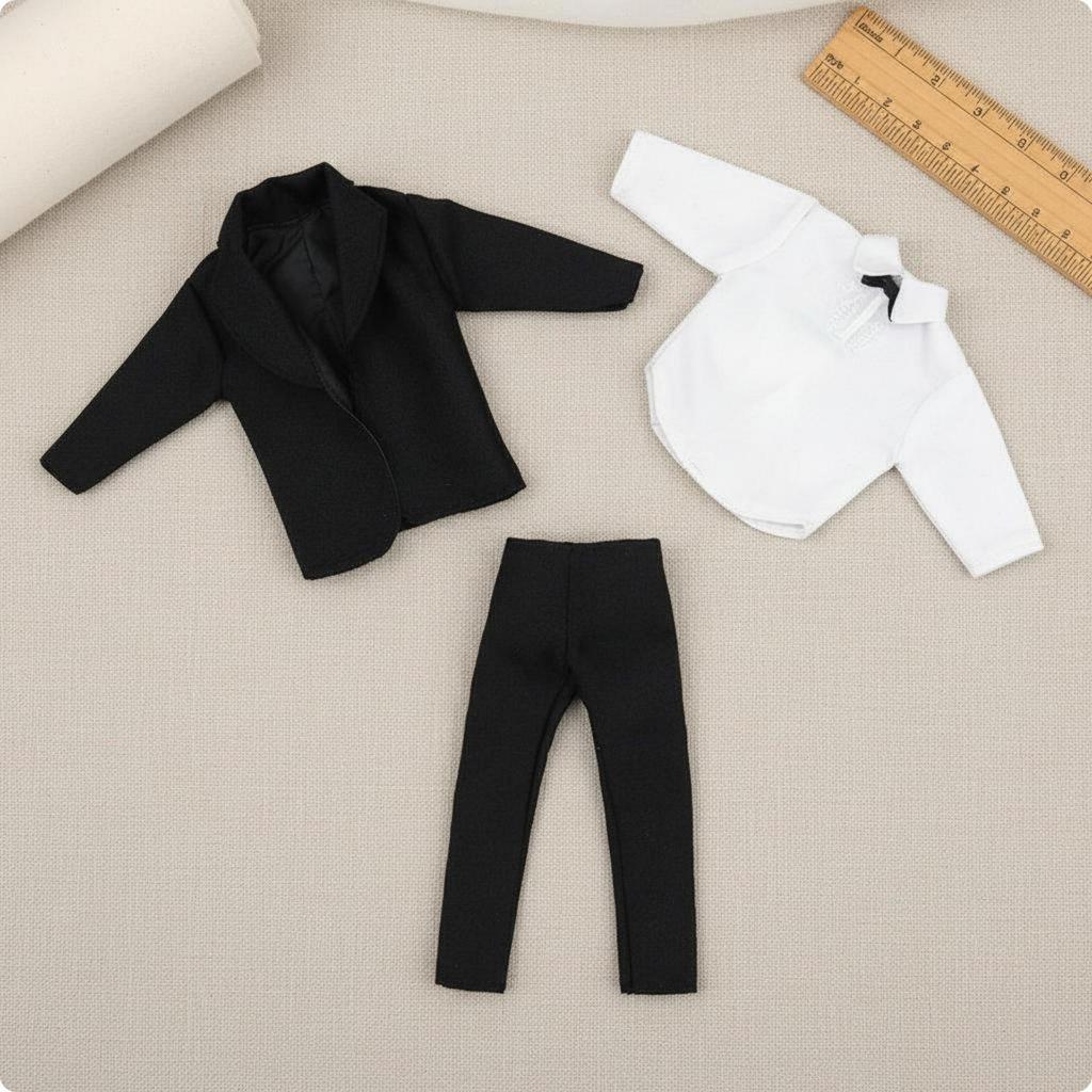 Boneco Masculino Smoking Roupa Completa Casaco Camisa Calças para Festas
