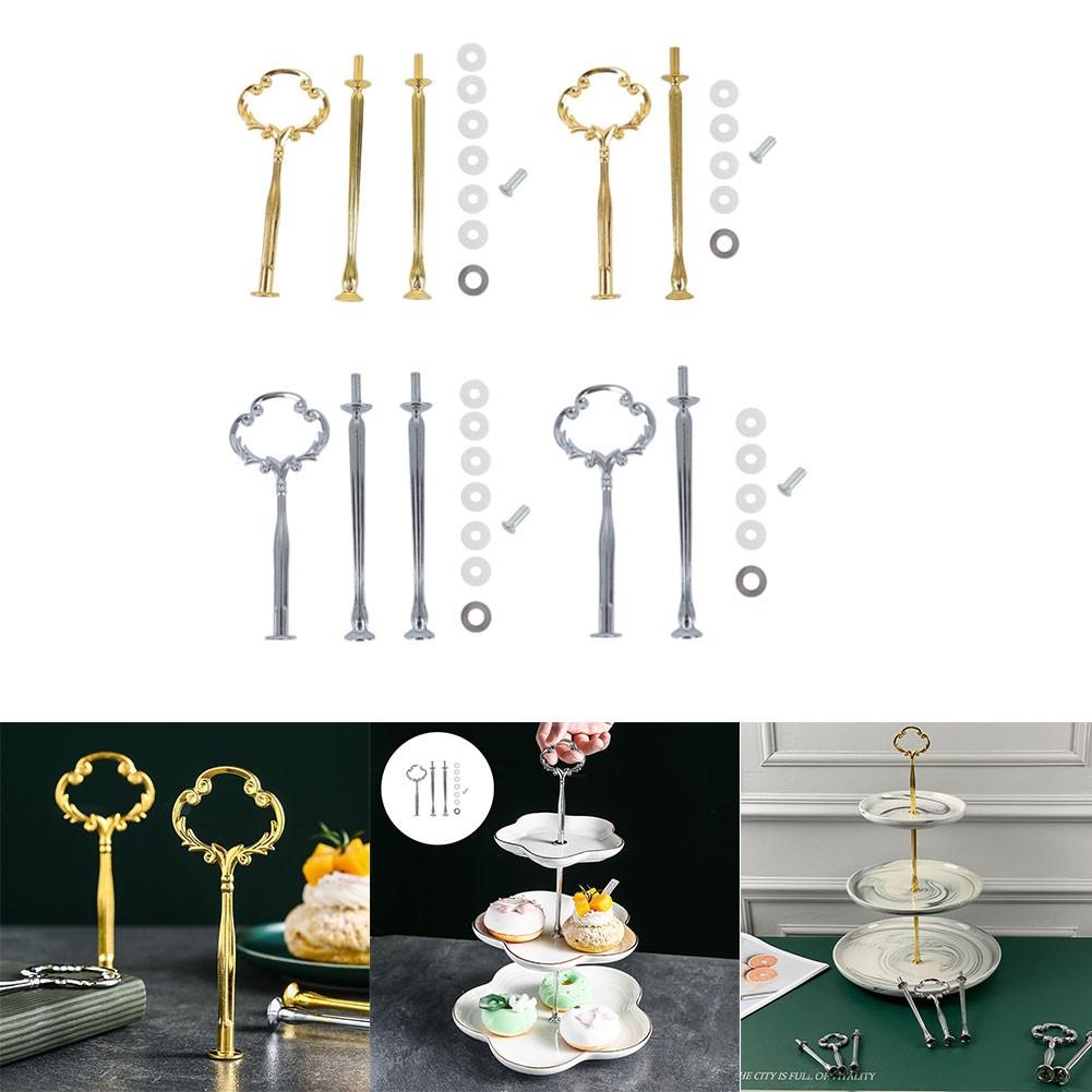 1pcs Cake Plate Stand Gold Silver Zinc Alloy 2/3 Tier