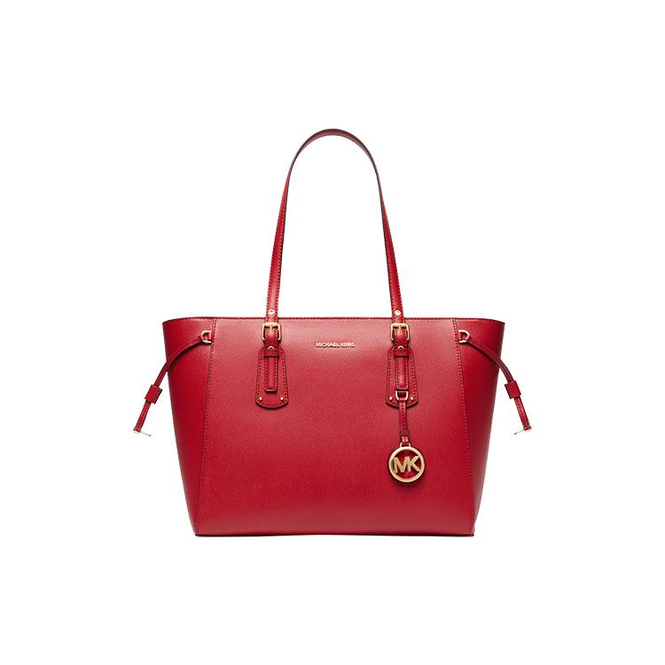 

Новая кожаная сумка MICHAEL KORS Voyager Catfish Сумка-тоут Сумка через плечо Средний размер Женская Красная 30H7GV6T8L-602 42.9*16.0*26.9CM