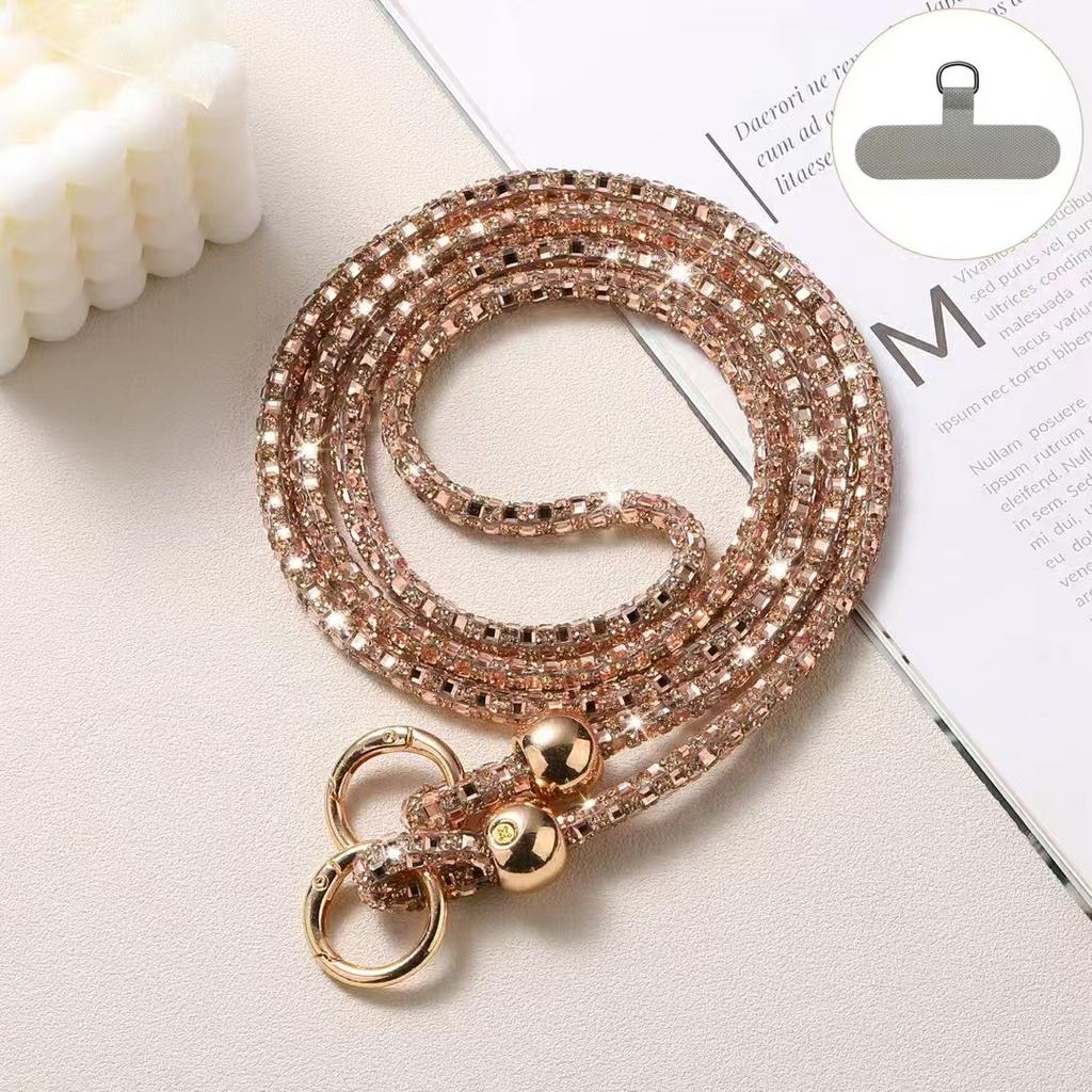 Kryształowy koralikowy smycz na telefon Pasek crossbody z zaczepem do urządzeń mobilnych