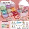 Handmade DIY Beading Kit for Kids: Educational Bracelet & Necklace Craft Set with Glass Beads