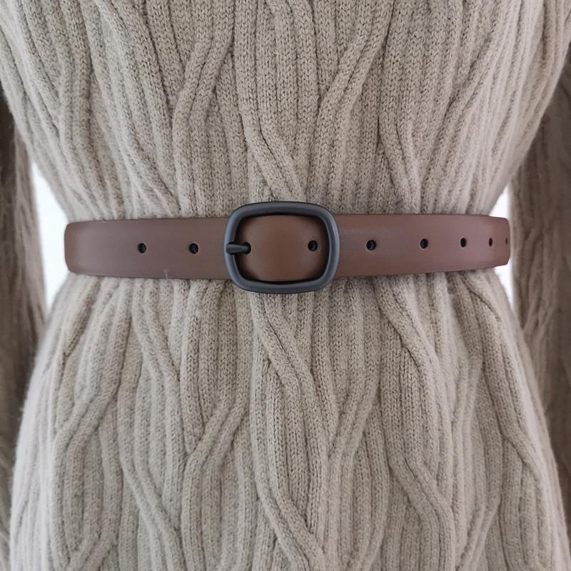Color Genuine Solid Leather Belt Women Alloy Closure Fashion Summer Wardrobe