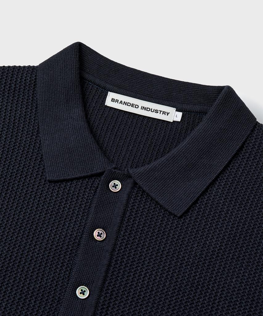 Beulaendideu Hard Twist Lounge Polo Knit [Ink Navy]