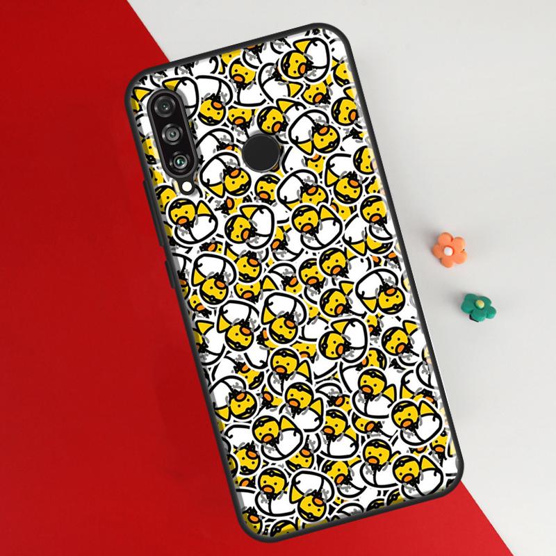 Kwaii gelbe Ente Abdeckung für Huawei P30 Pro P50 P20 P40 Lite P Smart 2021 Nova 5T Fall für Honor 50 8X 10i