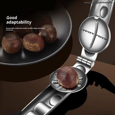 New Chestnut Clip Stainless Steel Shell Opener Nut Cracker Sheller Household Chestnut Peeling Walnut Pliers Cutter Kitchen Tools