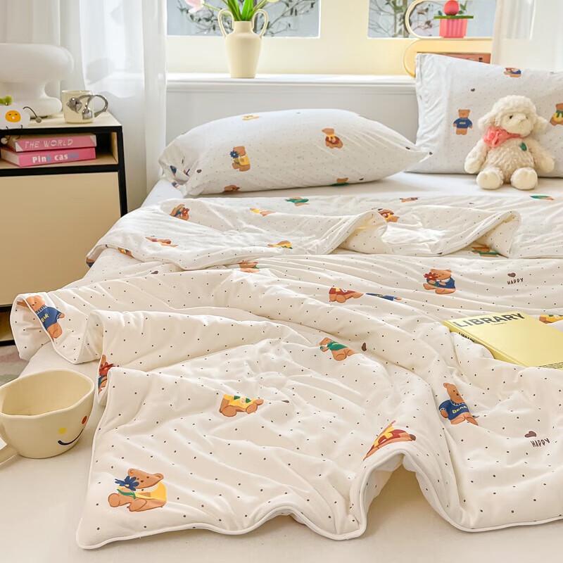 Belle Anna Cute Bear Knitted Soybean Fiber Summer Quilt
