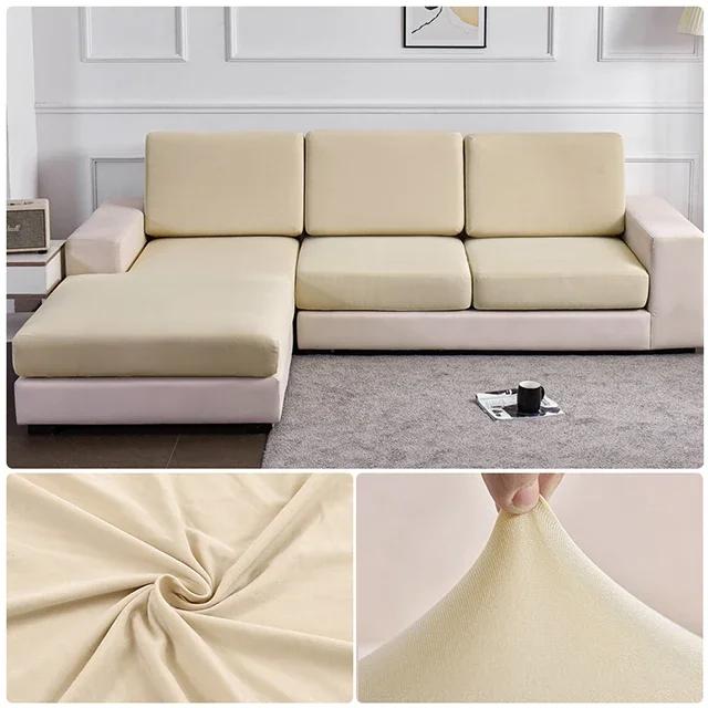 Elastischer Sofasitzkissenbezug Spandex Polyester Sofabezug für Wohnzimmer Waschbar Abnehmbar L-Form Ecksofa Schutz
