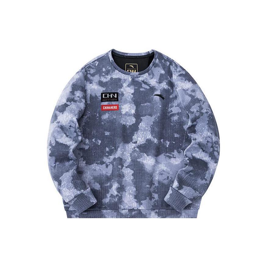 ANTA Variety Training Collection Sweatshirts Men s Snowflake White/All Over Print Crew Neck Thickened Regular 152347720-1 L