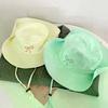 1Pcs Summer Hiking Camping Caps Fashion Bow Embroidery Quick Dry Bucket Hat Wide Brim Fordable Sunscreen Y2K Hats Girl Women