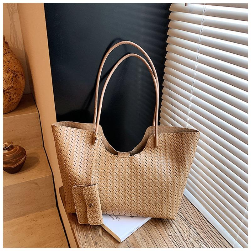 

Вязаная сумка большой вместимости женская осенне-зимняя новая повседневная на плечо сумка «мать и дитя» ретро высококлассная сумка-тоут хаки