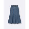 GU by Uniqlo Light Denim Flared Maxi Skirt+ec  Short Length 