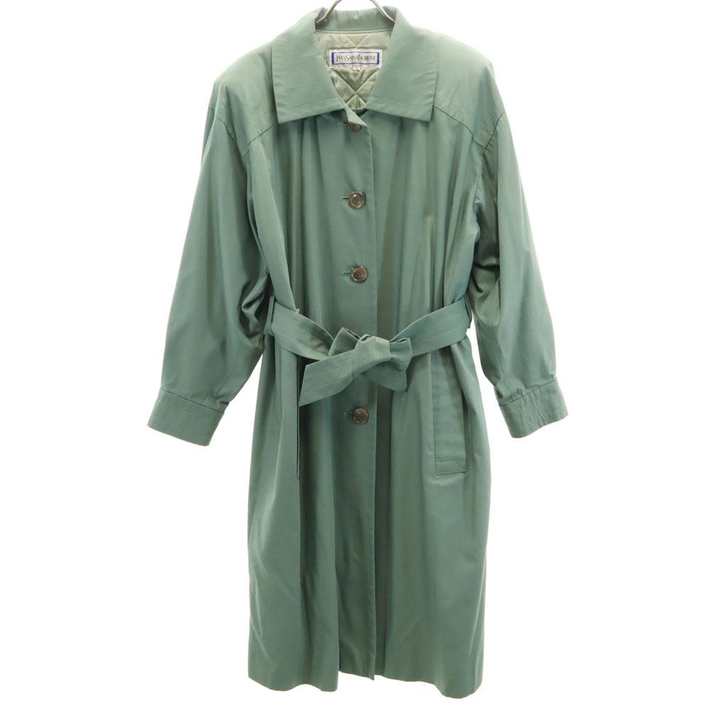 Yves Saint Laurent 90s Old Stainless Collar Coat M Green System Women Used