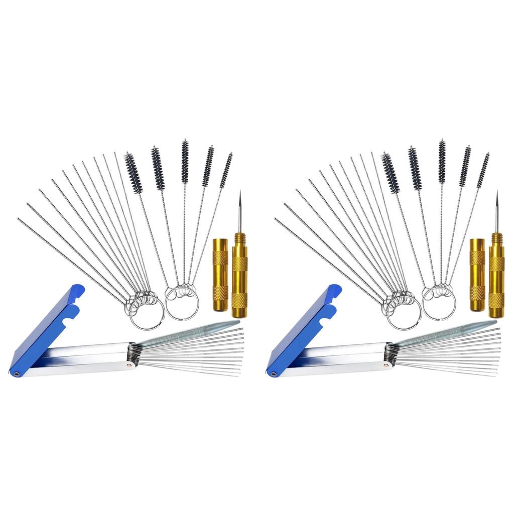 ABWR-Carburetor Cleaning Kit, 26 Wires + 20 Needles + 10 Brushes + 2 Pick, Premium Torch Tip Cleaner, Carbons Dirt Jet Remove