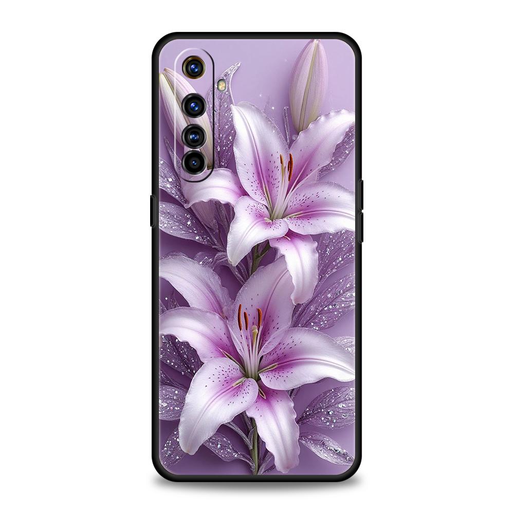 

Realistic Lily Flower Print Soft TPU For Realme 12 11 10 9 Pro Plus GT2 GT3 GT5 7 8 Pro C21 C25 C35 Pro 5G Shockproof Phone Case realme 8