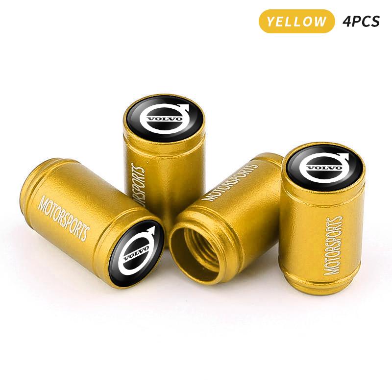 4 Stück Metall Auto Rad Reifen Ventilschaftkappen Felgen Zubehör für Volvo Rdesign XC60 XC90 XC40 V50 V60 V40 EX30 S60 C30 V70 S90 AWD