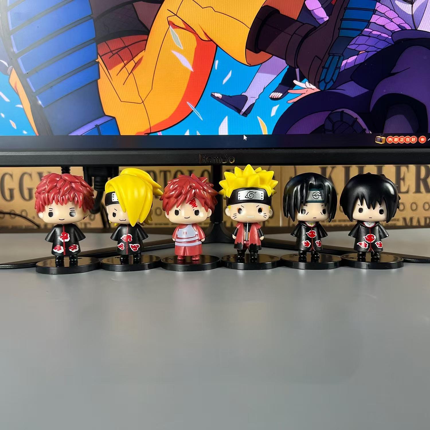 

6Pcs Anime Naruto Figure Naruto Uzumaki Itachi Gaara Action Figural Q Version Desktop Decoration Doll Model Kids Toys Gift