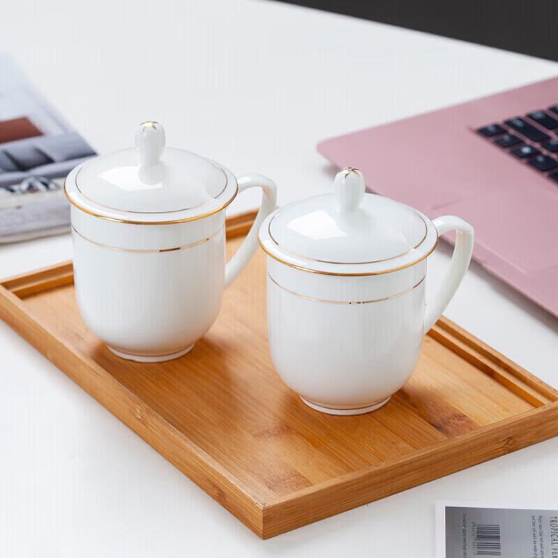 Ceramic Office Meeting Cups with Lids - 10 Pack