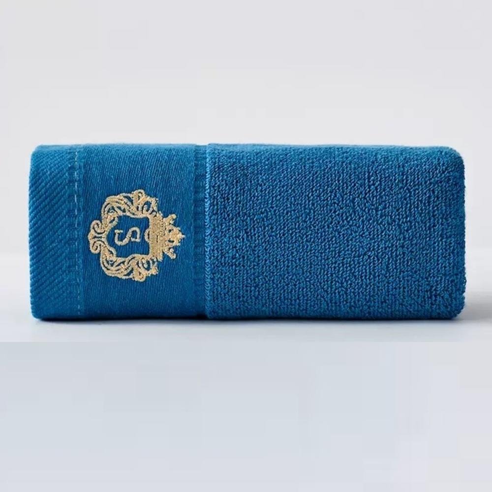 

Cotton bath towels for the bathroom - two sizes, suitable for face and body use. Highly absorbent. Sporty absorbent bath towels. 34x73cm синій