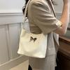 Elegant Large Capacity Tote Bag Trendy Street Style Pu Shoulder Bag With Stitching