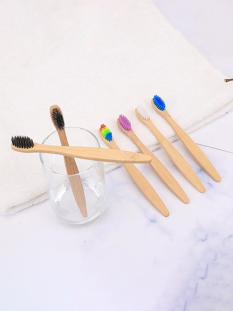 10pcs Ten Pack Environmentally Friendly and Degradable Bamboo Soft Hair Bamboo Toothbrush Set