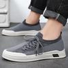 Shoes men's summer new casual breathable men's shoes one pedal middle-aged and elderly father shoes Korean version flying woven mesh shoes men