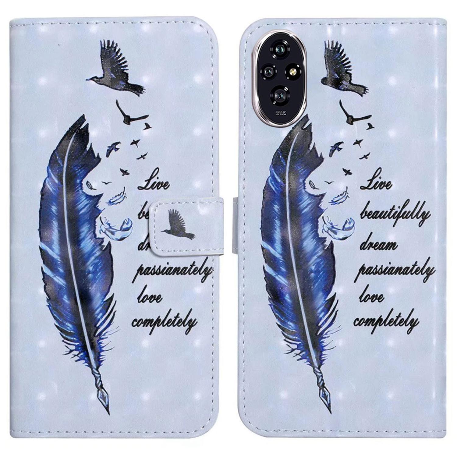 

For Honor 200 5G Case 3D Creative Pattern PU Leather Stand Phone Cover E