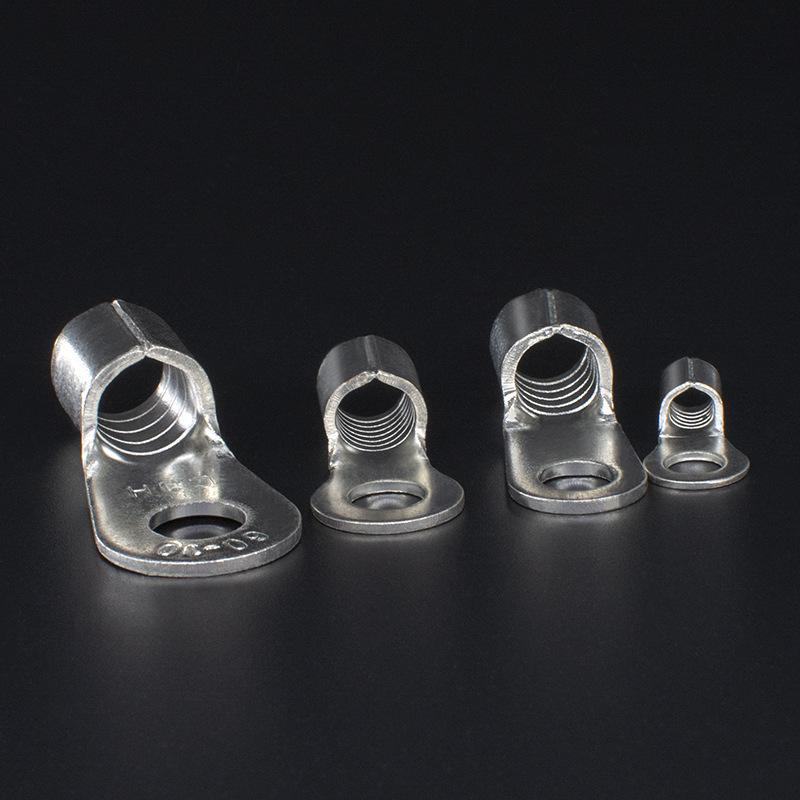 CJH RNB5.5-8/10/12 Red Copper Terminals, 0.9mm Thick, 1000 Pcs, Cold Press Round Bare Copper Lug