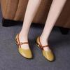 Sapatos Femininas Women Fashion 3cm Stiletto Heels for Summer Lady Casual Hollow Buckle Strap Black Office Shoes A9384