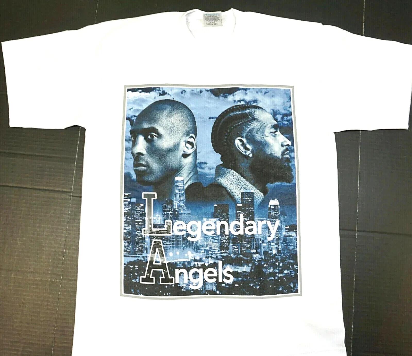 

LA LEGENDARY ANGELS T-shirt Black Mamba Nipsey Hussle Tee Men s White New 2XL