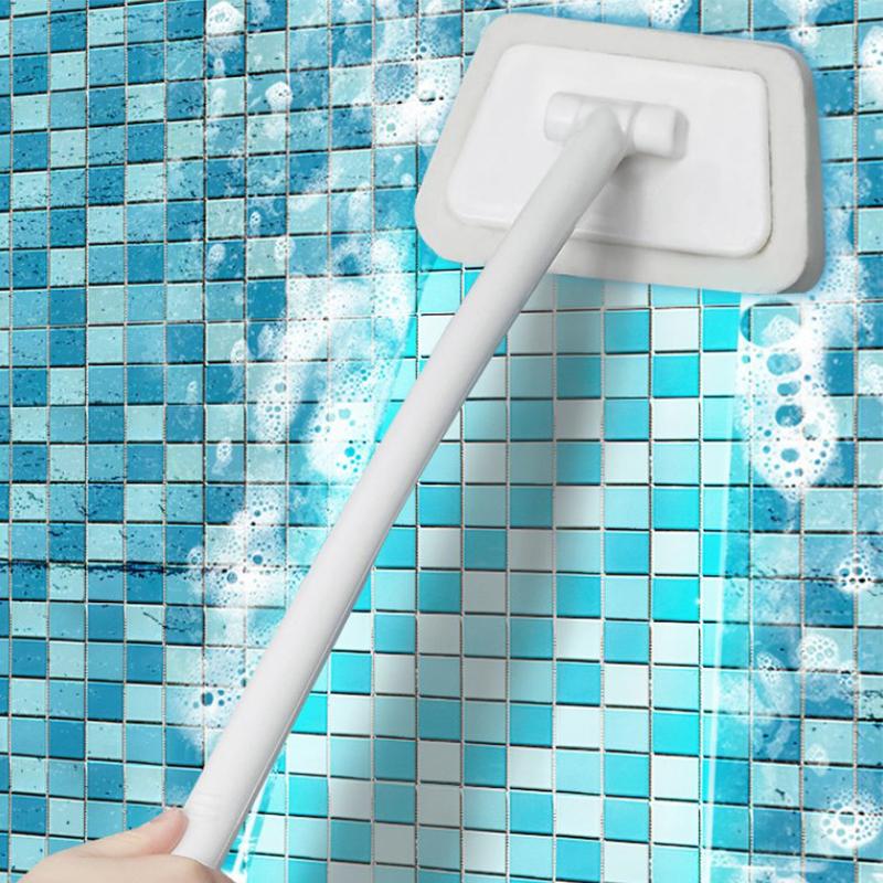 Multifunctional Bathroom Wall Brush, Removable Sponge, Long Handle, Tile, Floor, Bathtub Brushes, Household Cleaning Tools