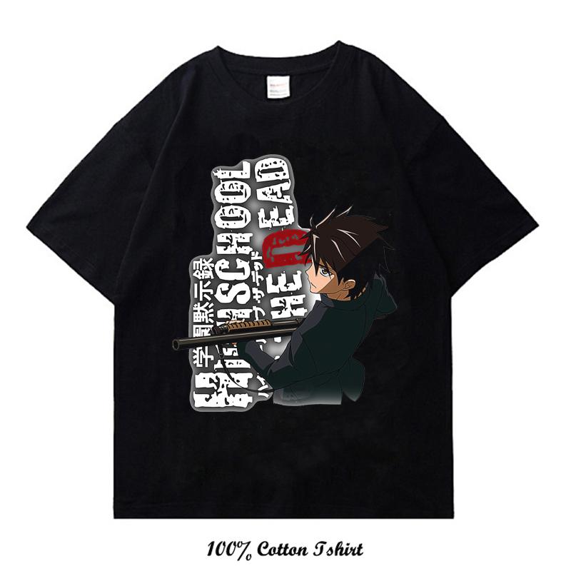 Japanese  Anime Highschool of the Dead Graphic Print T Shirt Fashion Plus Size Cotton Crew Neck Short Sleeve T Shirt Women Unisex