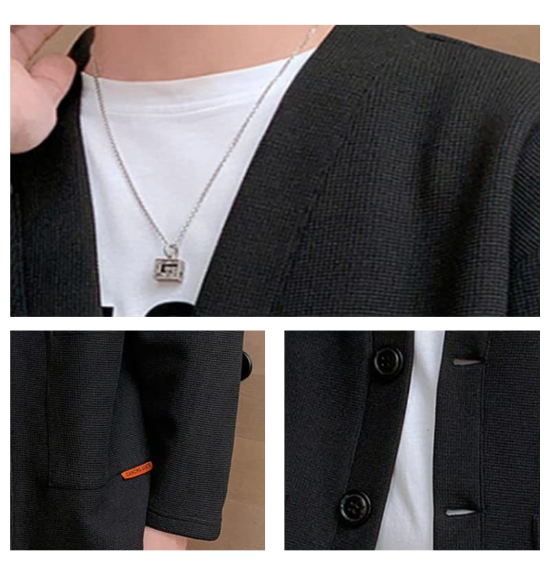 Poperdision Strickjacke Übergröße Weich und Schlicht und Einfarbig Lang Stilvoll Locker Herrenjacke, Mantel, Bequem, Stilvoll, Knopfleiste Lässig, Farbe,