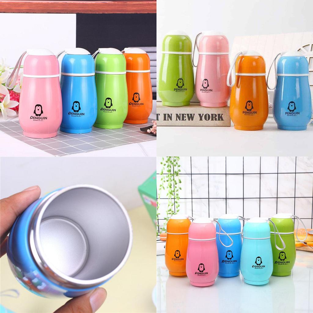 Stainless Steel Lovely Penguin Vacuum Cup Thermos Bottle Flask Cup Kids Mug
