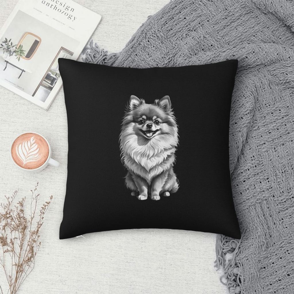 Retro Pomeranian Funny Pomeranian Mom Pompom Dog Square Pillowcase Pillow Cover Cushion Throw Pillow for Home Sofa Living Room
